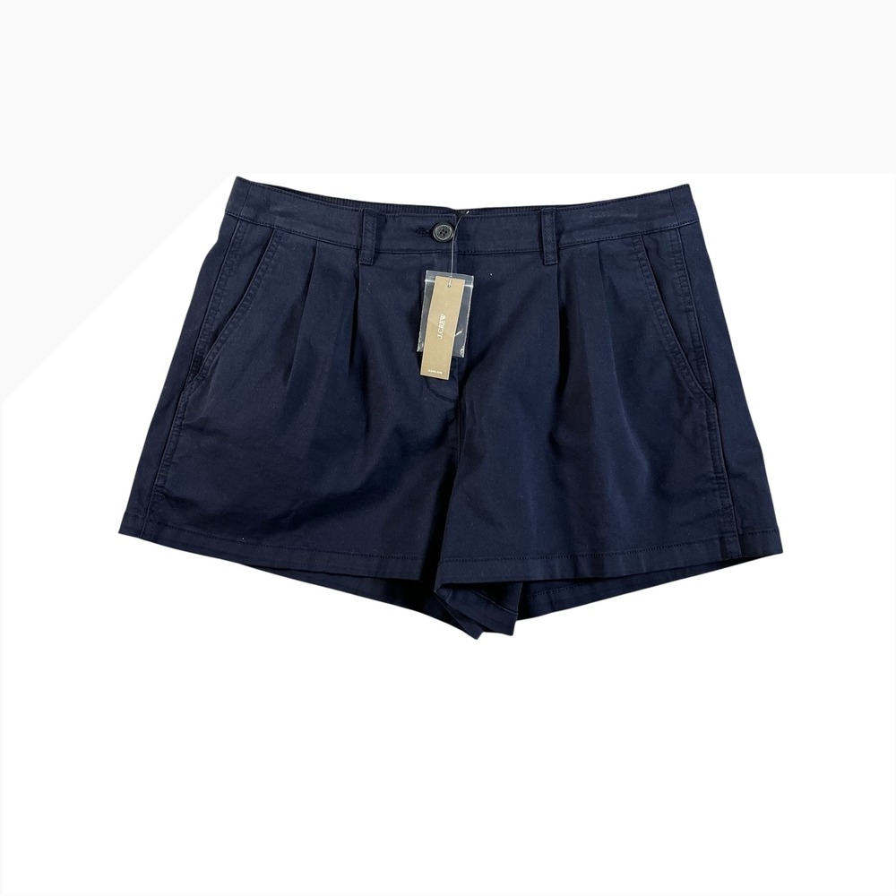 J.Crew Women Navy Blue 3" Pleated Heritage Chino Shorts CI579 Size 6 NWT